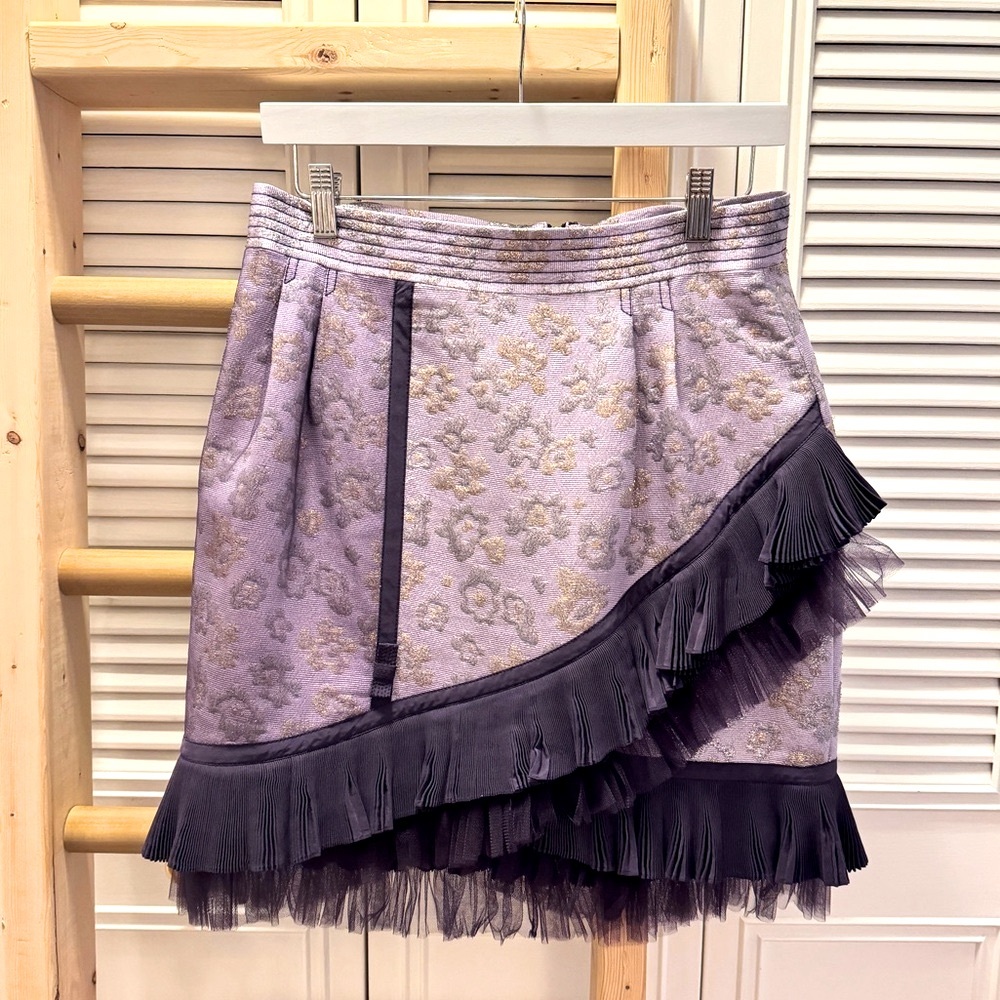 LUELLA | Purple Ruffle Mini Skirt Size UK 12 US 8